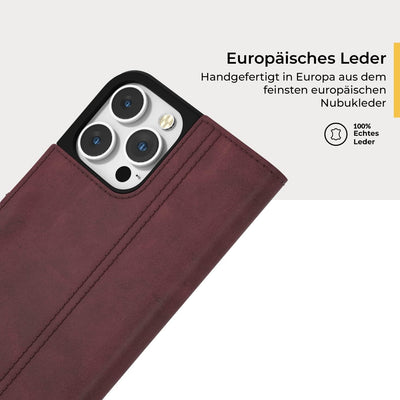 Snakehive iPhone 14 Pro Hülle Leder | Stylische Handyhülle mit Kartenhalter & Standfuss | Handyhülle