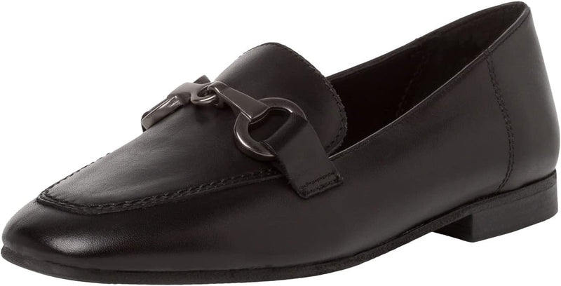 Tamaris Damen Slipper, Frauen Slip On,TOUCHit-Fussbett 37 EU Schwarzes Leder, 37 EU Schwarzes Leder