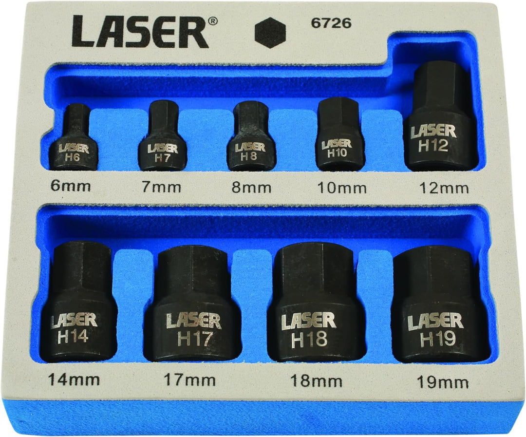 Laser 6726 Low Profile Innensechskant-Bit-Set – Silber (9)