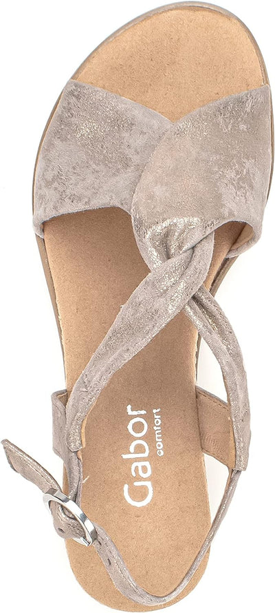 Gabor Damen Keilsandalen | Frauen Sandalen | Moderate Mehrweite (G) 39 EU Beige Muschel, 39 EU Beige