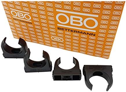 100x OBO Bettermann M32 Quick-Schellen | Klemmschelle | Rohrschelle | anreihbar | tiefschwarz | 32mm