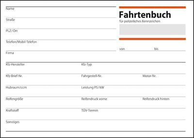SIGEL FA614/10 Fahrtenbücher für PKW, A6 quer, 80 Seiten, 10er Pack - für Deutschland und Österreich