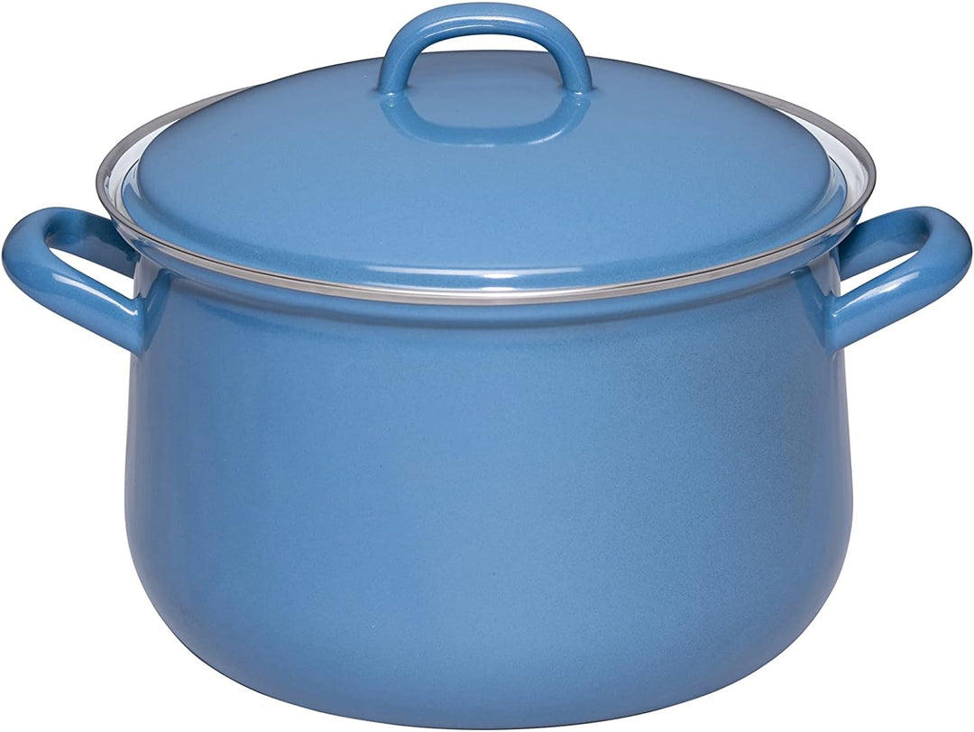 Riess, 0608-129, Fleischtopf mit Deckel 20cm, 3.5L, Emaille, CLASSIC Edition NATURE BLUE DARK, 1,676