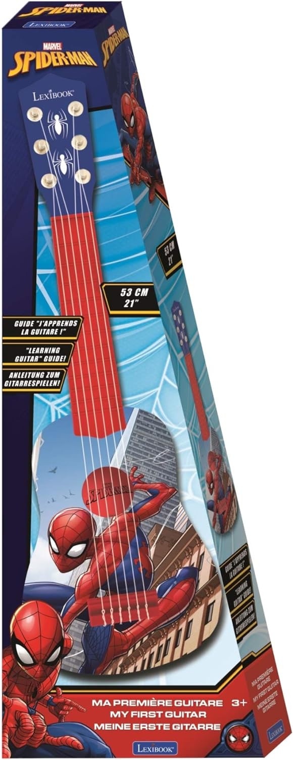 Marvel Spider-Man Peter Parker Meine erste Gitarre , 6 Nylonschnüre, 53 cm, Anleitung inklusive, bla