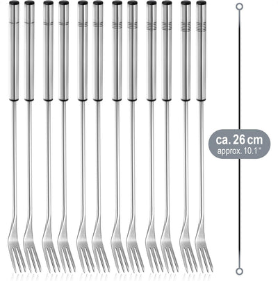 COM-FOUR® 12x Fondue Gabeln aus rostfreiem Edelstahl - spülmaschinengeeignetes Fonduebesteck - Fondu