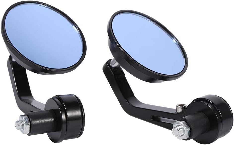 Motorrad Lenker Rückspiegel, 1 Paar 7/8 Zoll Rückansicht Universal Runder Motorrad Rückspiegel Chrom