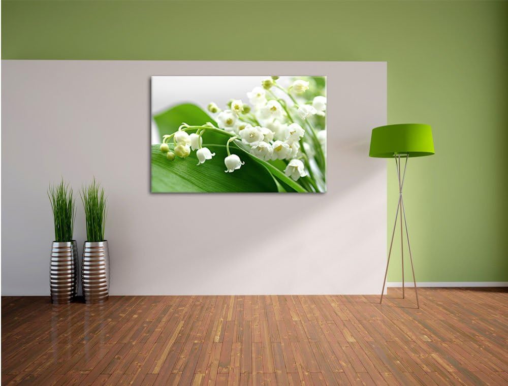 Pixxprint Maiglöckchen Ostern als Leinwandbild/Grösse: 100x70 cm/Wandbild/Kunstdruck/fertig bespannt