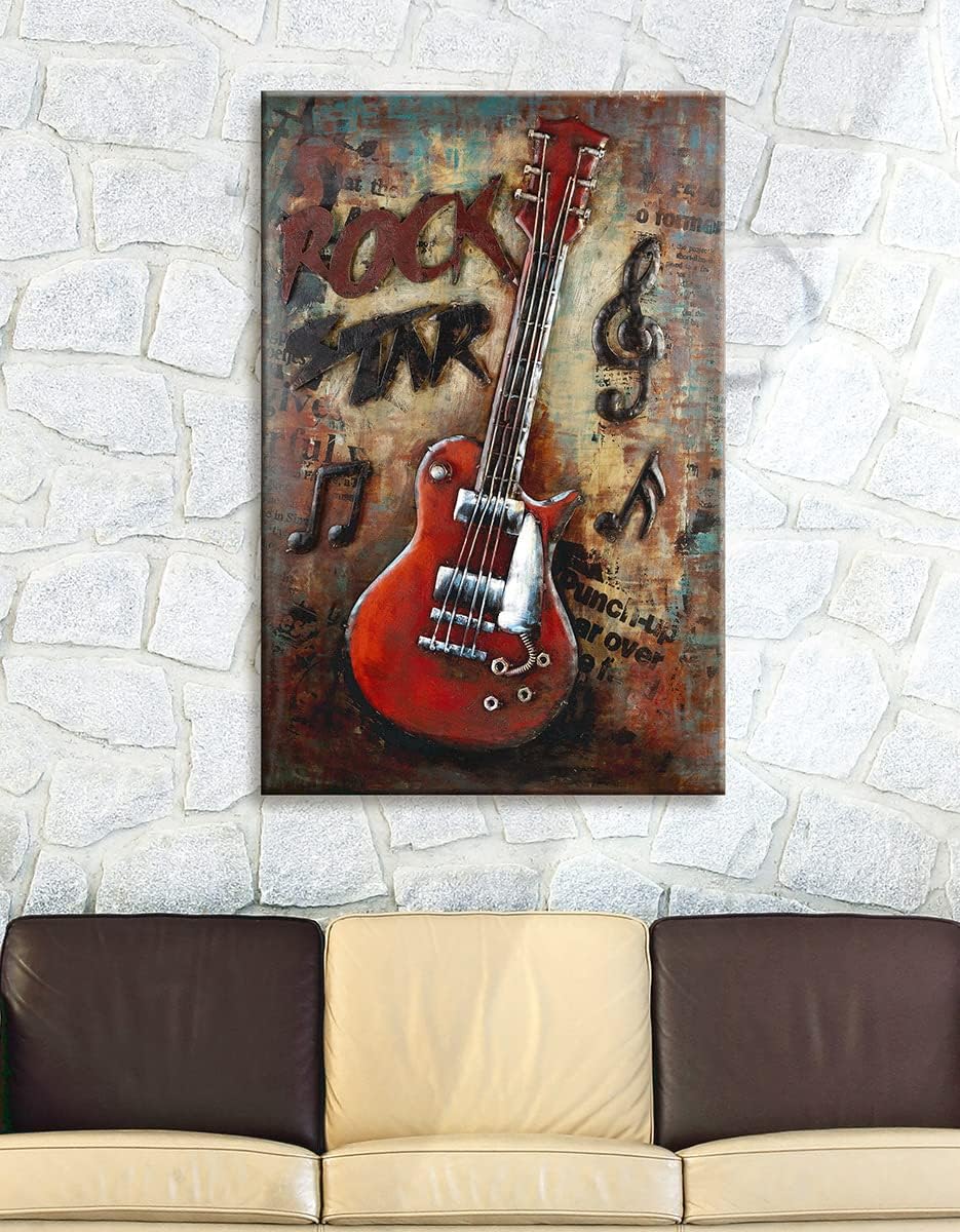 GILDE Metall Bild Rockstar (BxHxT) 50 x 75 x 4 cm Handarbeit, Kunstobjekt Gallery