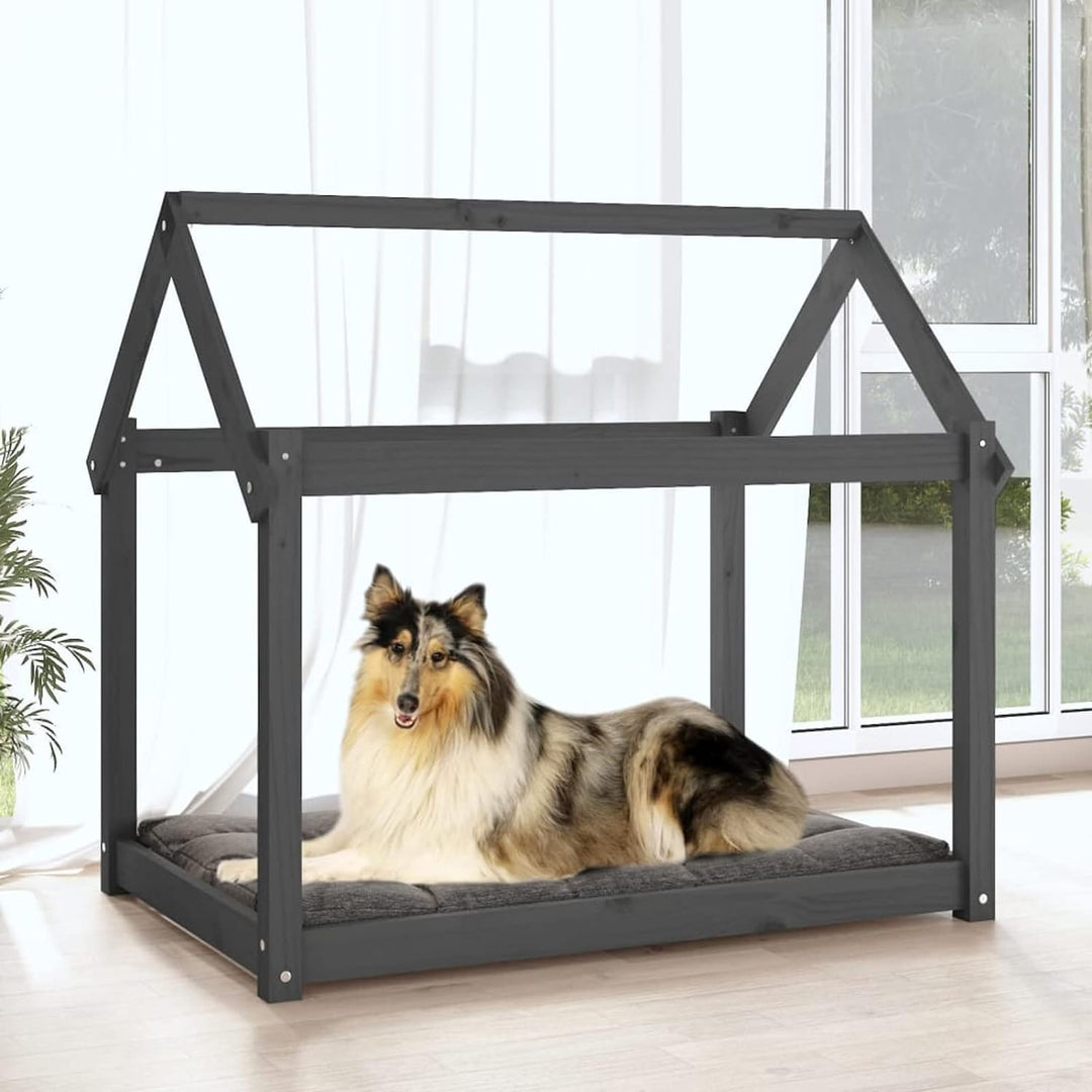 Tidyard Hundebett Hundekorb Hundesofa Massivholz Kiefer Grau 101x70x90 cm 101x70x90 cm Grau Massivho
