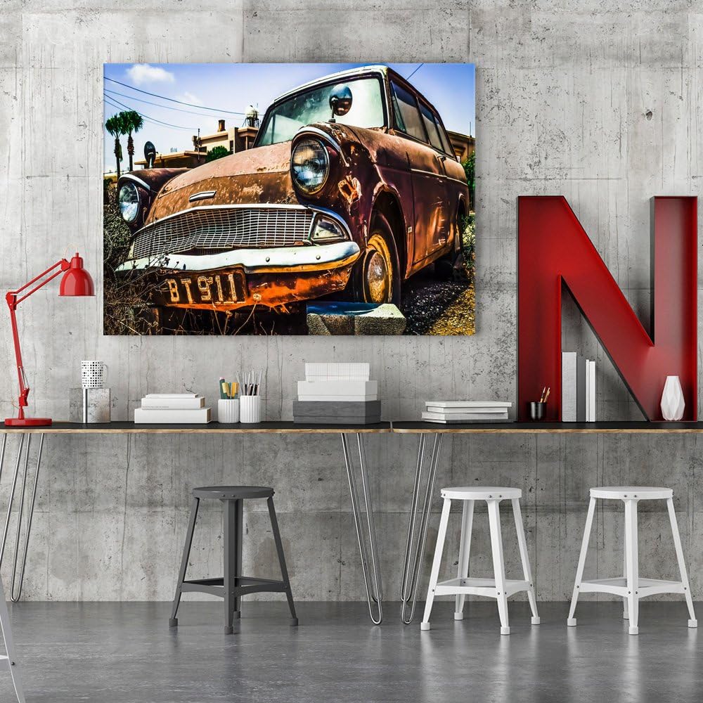 Feeby. Wandbilder - 1 Teilig- 60x80 cm - Bilder Kunstdrucke Deko Panel, AUTO, AUTOMOBIL, BRAUN, 60x8