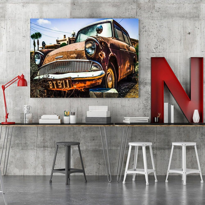 Feeby. Wandbilder - 1 Teilig- 60x80 cm - Bilder Kunstdrucke Deko Panel, AUTO, AUTOMOBIL, BRAUN, 60x8
