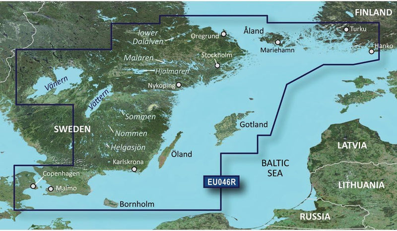 010-C0782-00 Garmin BlueChart g3 VEU046R Vision Regular, Südost Schweden Öregrund, Åland und Malmö,