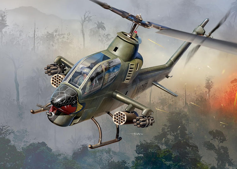 Revell Modellbausatz AH-1G Cobra I Erster Kampfhubschrauber seiner Art I Detailgetreue Nachbildung i