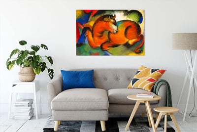 Generisch Franz Marc - Roter Stier als Leinwandbild / Grösse: 120x80 cm / Wandbild / Kunstdruck / fe