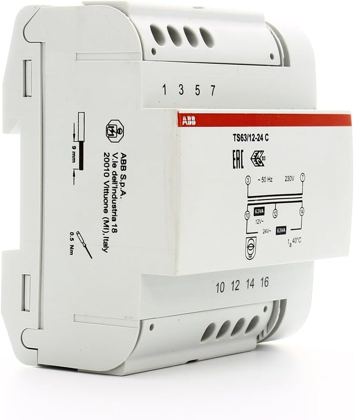 ABB TS63/12-24C Trafo 63VA 12-24V, Weiss