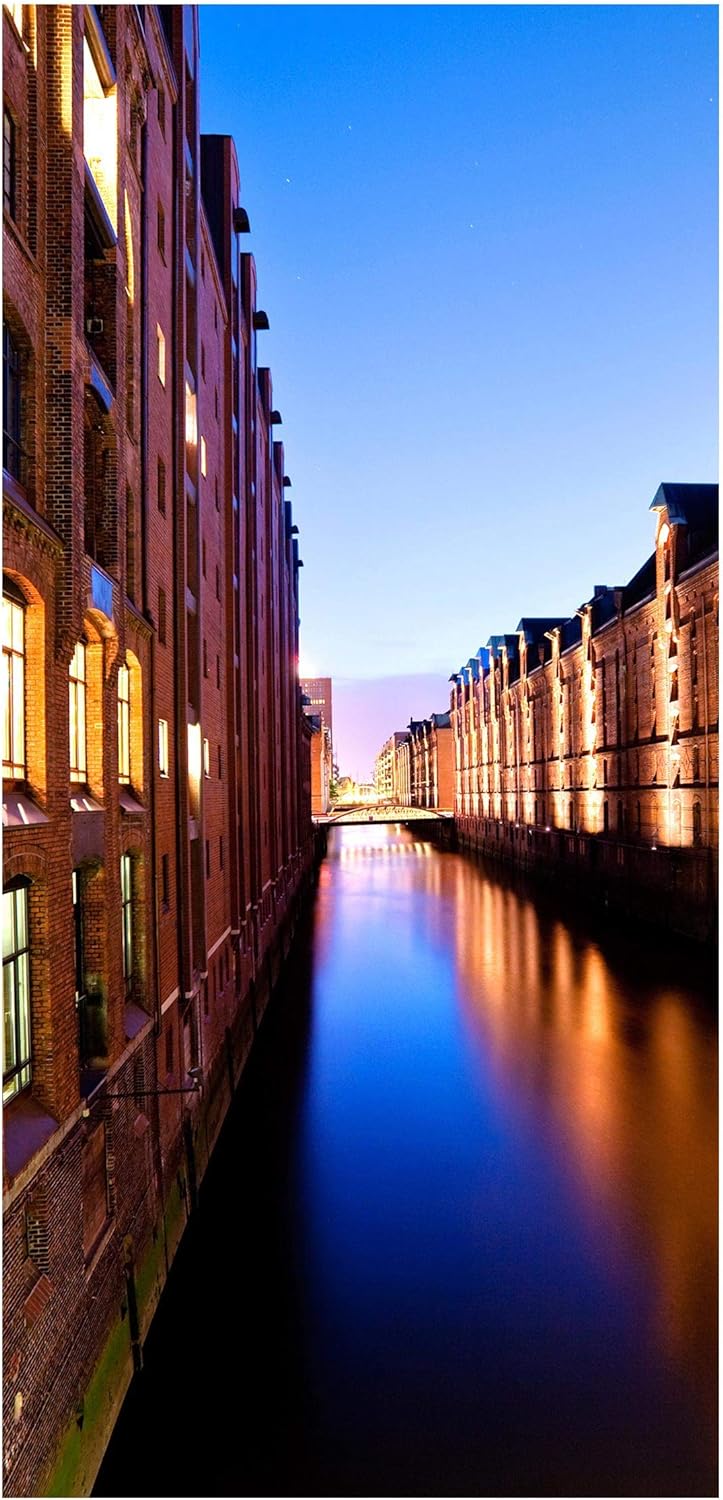 Bilderwelten Raumteiler Hamburg Speicherstadt 250x120cm inkl. transparenter Halterung, inkl. transpa