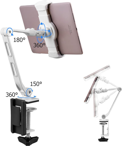 Tablethalterungen, Tablet Ständer Höhenverstellbar, Tablet Halter Desktop Ständer 360 Grad Dreharm