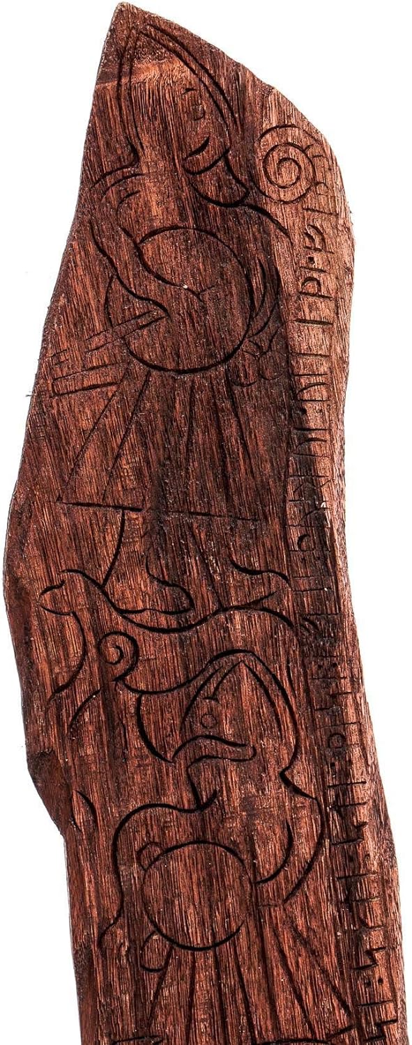 Windalf Wikinger Wandrelief EINHERJER 47 cm Vikings Bildstein Holzbild Nordische Mythologie Handarbe