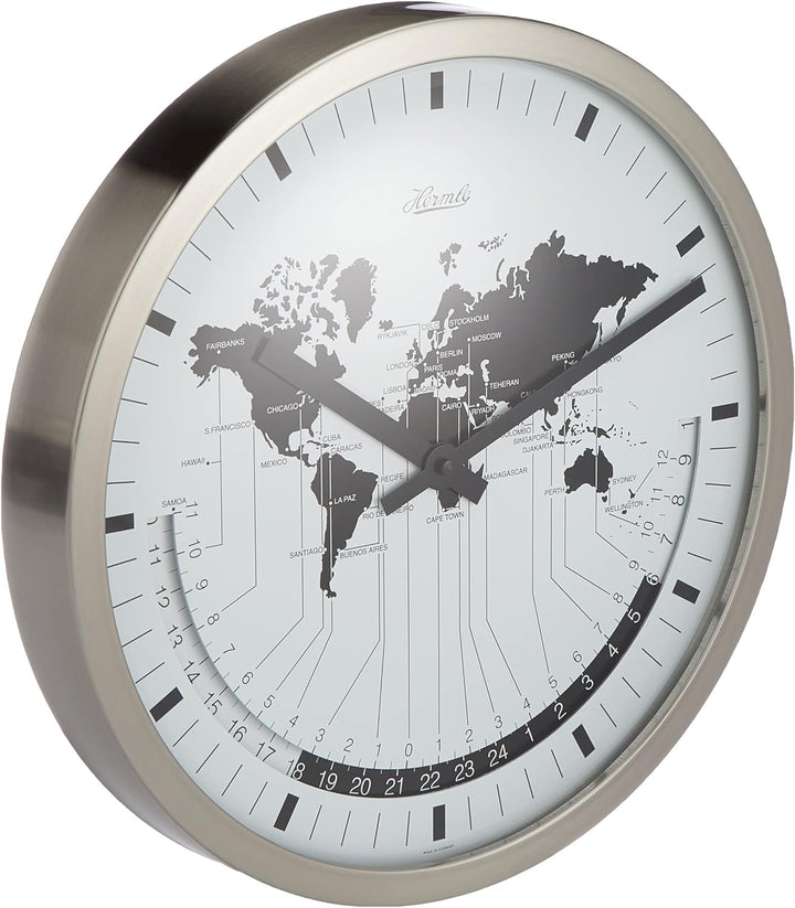 Wanduhren-Standuhren-Edelstahl-gewölbtem-Frontglas