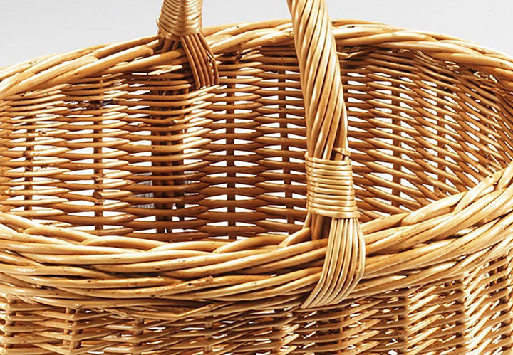 Kobolo Einkaufskorb Weidenkorb hangeflochten aus Weide 43x33x35 cm, 43x33x35 cm