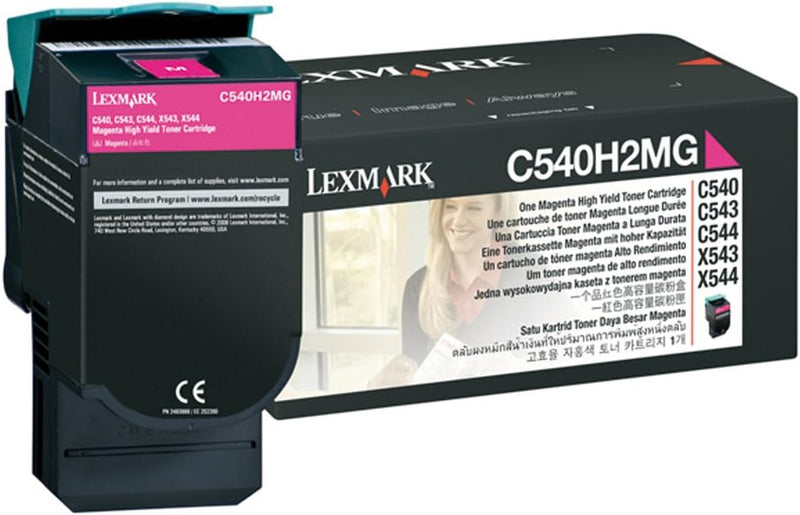 Lexmark C540H2MG C540, C543, C544, X543, X544 Tonerkartusche 2.000 Seiten, magenta Gelb, Gelb