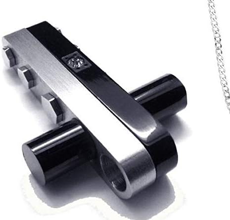 Hanessa Herren-Schmuck Edelstahl Halskette Kreuz Schwarz Silber Schrauben Geschenk zu Weihnachten fü