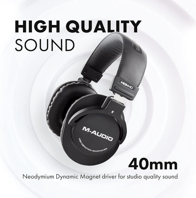 M-Audio M-Track Duo & HDH40 – USB Audio Interface für Aufnahmen und Over-Ear Studiokopfhörer