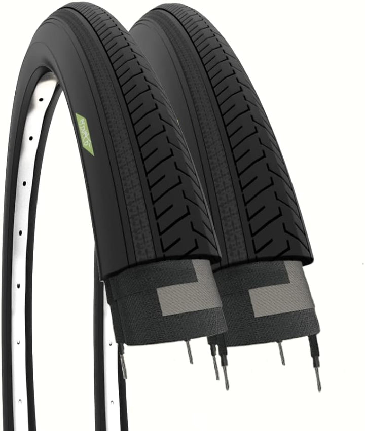 ECOVELO Unisex – Erwachsene Reifen 27x1 1/4 Strassenreifen fahrradreifen, Schwarz, 27" Adulto