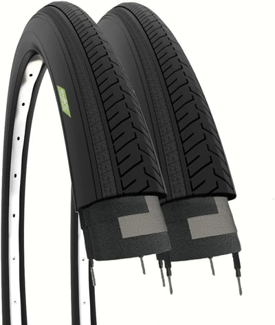 ECOVELO Unisex – Erwachsene Reifen 27x1 1/4 Strassenreifen fahrradreifen, Schwarz, 27" Adulto