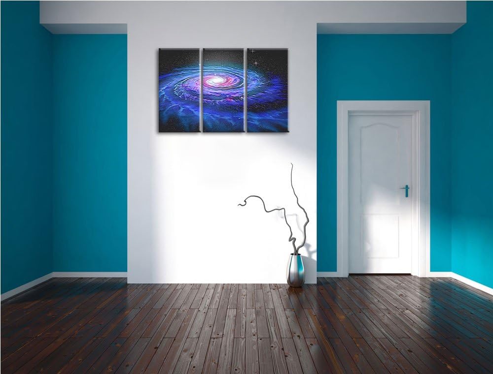 Sternenwirbel Galaxie Spezial 3-Teiler Leinwandbild 120x80 Bild auf Leinwand, XXL riesige Bilder fer