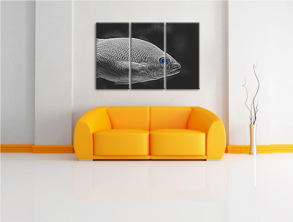 seltene gestreifte Streifengunze schwarz/weiss Deluxe 3-Teiler Leinwandbild 120x80 Bild auf Leinwand