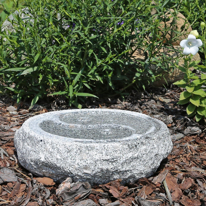 CLGarden Granit Vogeltränke M2 Vogelbad im Yin & Yang Design