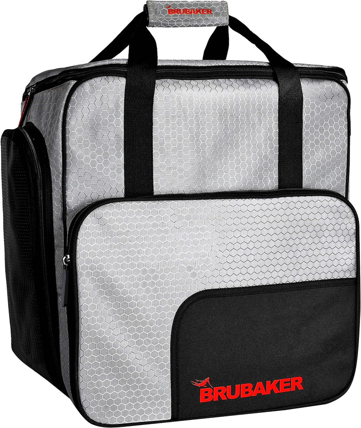 BRUBAKER SuperTec Skischuhtasche Helmtasche Rucksack mit Schuhfach - Silber Rot