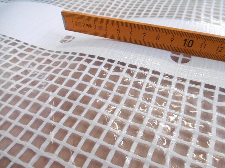 EXCOLO Gitterfolie 25m x 3,0m = 75m² transparent weiss Abdeckung Plane als Windschutz Sichtschutz We