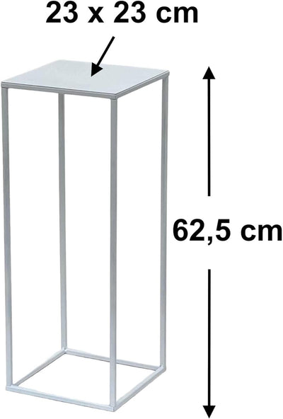 DanDiBo Blumenhocker Metall Weiss Eckig 96484 Blumenständer Beistelltisch Blumensäule Modern Pflanze