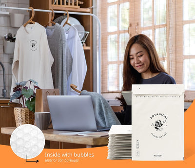 Gepolsterte Umschläge, Versandumschläge, Papiertüten mit Blaseninnen, Weiss, Versandtaschen mit Kleb