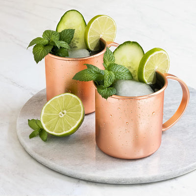 Navaris Moscow Mule Becher 4er Set - 4x Kupferbecher für Moskau Mule Gin Bier - Cocktail Mug Mule-Be