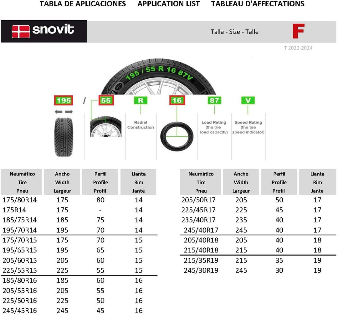 Fix & GOTEX auto-8ZFF – Schneeketten, Kette Textil Grösse F Talla F, Talla F
