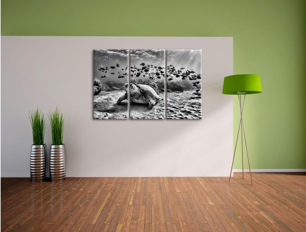 Pixxprint Ninja Turtles / 3-Teilig/Gesamtmass 120cm Leinwandbild bespannt auf Holzrahmen/Wandbild Ku