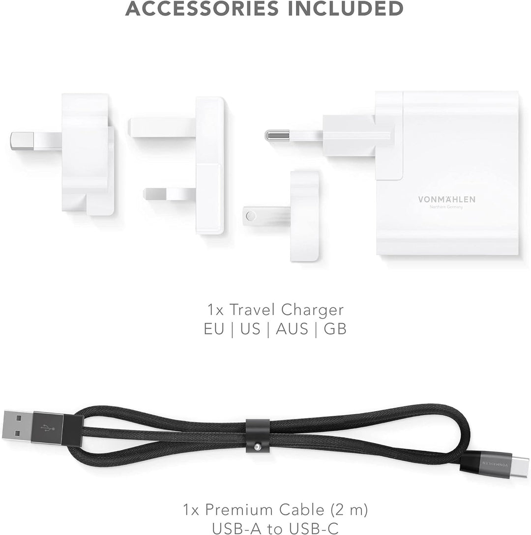VONMÄHLEN Aura - Qi zertifiziertes 15W Wireless Ladegerät - Mit 4in1 18W Netzteil - Wireless Charger