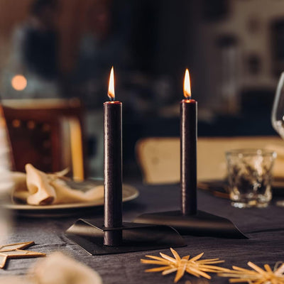 höfats - Square Candle - Kerzenhalter aus Edelstahl für Stabkerze 20-24mm - Kerzenständer in schwarz