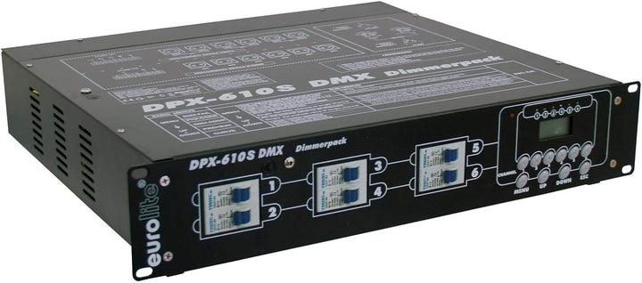 EUROLITE DPX-610 S DMX Dimmerpack | 6 x10A-Dimmer für DMX und analoge Signale mit Schutzkontakt-Ausg