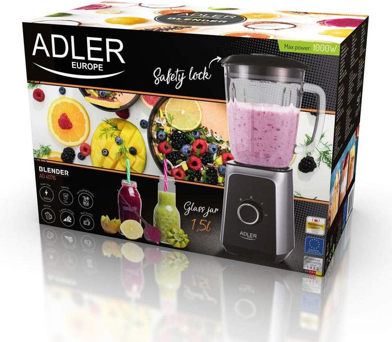 Adler AD 4076 Mischbatterie aus Glas, 1,5 l