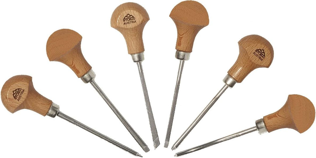 bestehend aus: 580103 Micro Stechbeitel Form 1 3 mm 580207 Micro Stechbeitel Form 2 7 mm 580505 Micr