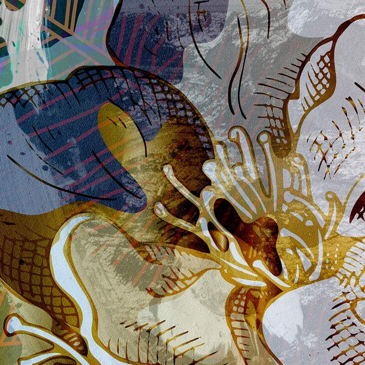 Wandbild Blumenmotiv Modern Deko Kunst Bilder stilvoll mehrfarbig 120x40 cm Deco panel 120x40 cm G,