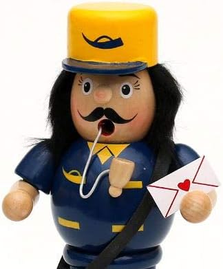 Dekohelden24 Holz Räuchermann Postbote, L/B/H: 9,5 x 8 x 19 cm., 521394-19-Post 19 cm Postbote, 19 c