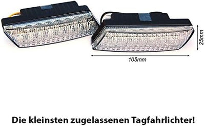 BLUETECH Ultra kleine universale LED Tagfahrleuchten/Tagfahrlichter mit 16 SMD LEDs R87 Modul E-Prüf