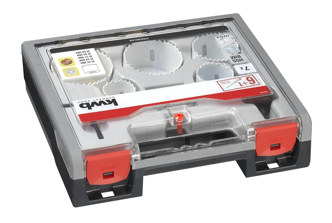 kwb 598260.0 Profi Bi-Metall Lochsäge-Set Nr. 2 für Elektriker – 7-teilig, HSS-CO, Vario Zahnung, 8