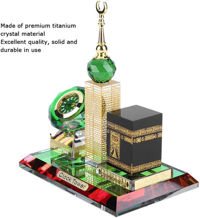 Hztyyier Kristall Sammlerfiguren für Wohnkultur Muslim Kaaba Clock Tower Modell für Desktop Ornament