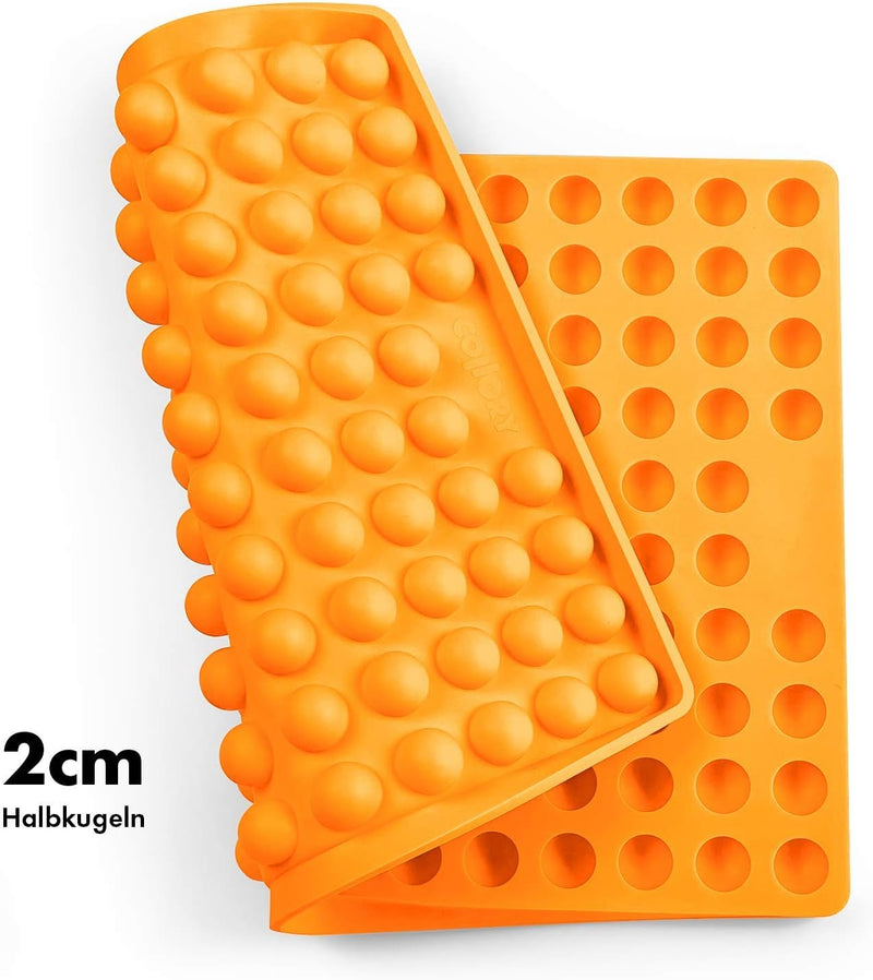 Collory Backmatte Hundekekse für GROSSE HALBKUGEL (2cm Ø) Leckerlis, Silikon Backform, Backunterlage